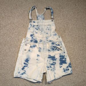 Levis Two Horse Brand Blue Tie Dye Shortall Overalls Medium Workwear Bib